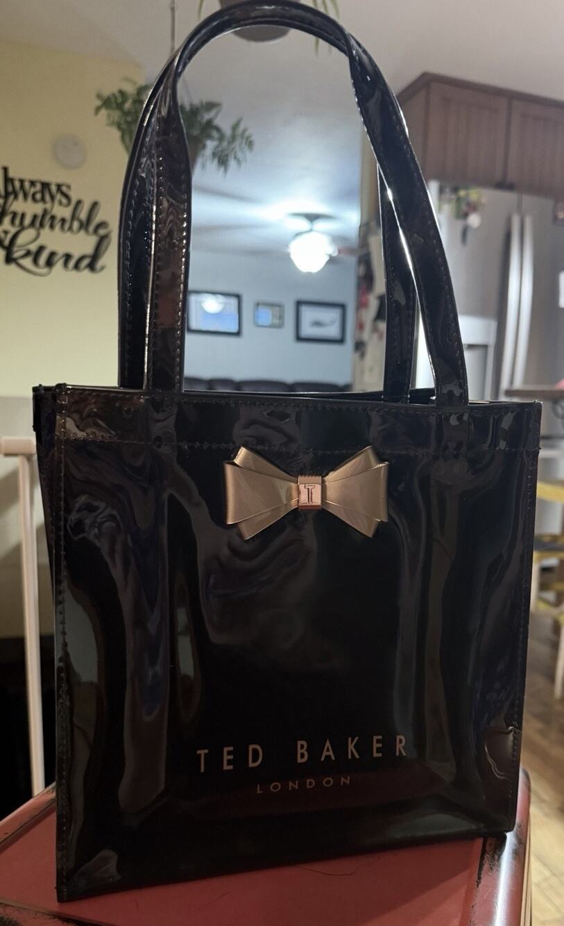 Ted Baker Black Gold Bow Icon Tote Bag Large NWOT